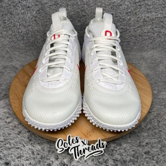 Nike Alpha Huarache 9 Lacrosse Turf Ohio State Size 8.5 Men White Red FQ1141-100 - Picture 3 of 7